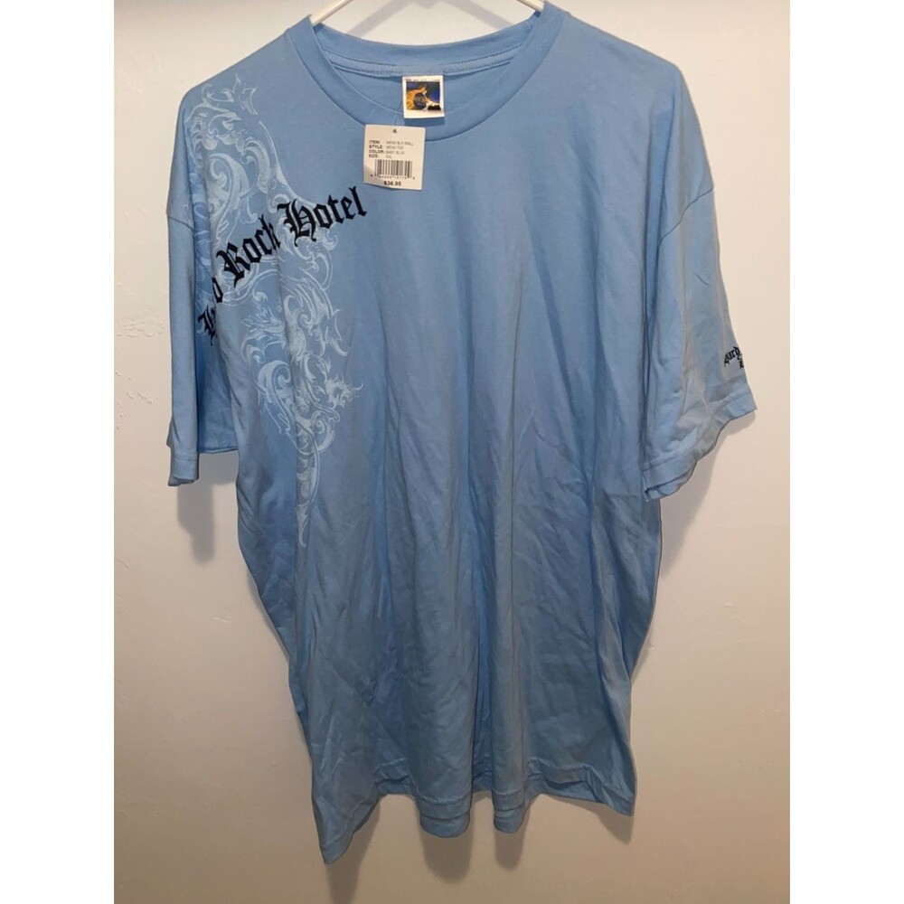 Vintage Hard Rock Cafe Hotel Las Vegas T Shirt Mens XXL Blue Short Sleeve Crew